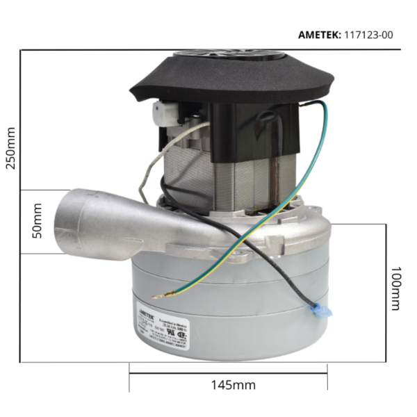Silnik Ametek 117123-00 1650W do odkurzaczy DuoVac
