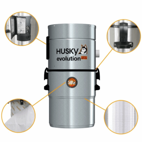 Odkurzacz Centralny jednostka Husky Evolution +zestaw sprzątający Retraflex
