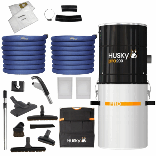 Odkurzacz Centralny jednostka Husky PRO200 + zestaw sprzątający Retraflex
