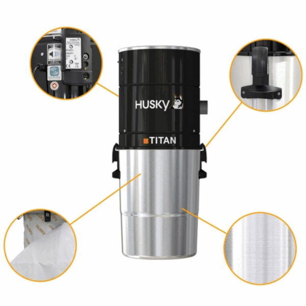 Odkurzacz Centralny jednostka Husky Titan + zestaw dwa węże ssące