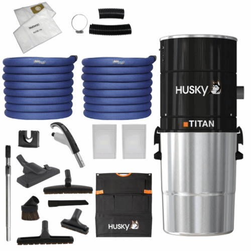 Odkurzacz Centralny jednostka Husky Titan +zestaw sprzątający Retraflex