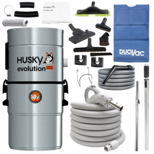 Odkurzacz Centralny jednostka Husky Evolution + zestaw sprzątający dwa węże