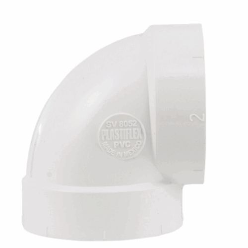 Kolano krótkie 90° dwukielichowe PVC