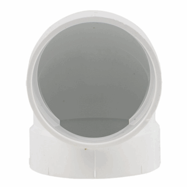 Kolano krótkie 90° dwukielichowe PVC