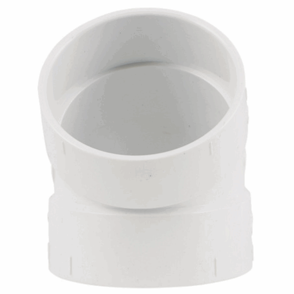 Kolano krótkie 38°dwukielichowe PVC