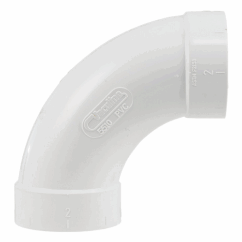 Kolano długie 90° dwukielichowe PVC