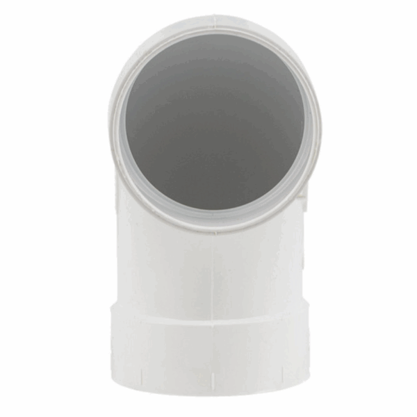 Kolano długie 90° dwukielichowe PVC