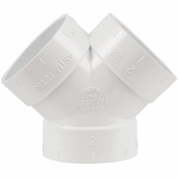 Trójnik 2x45° PVC